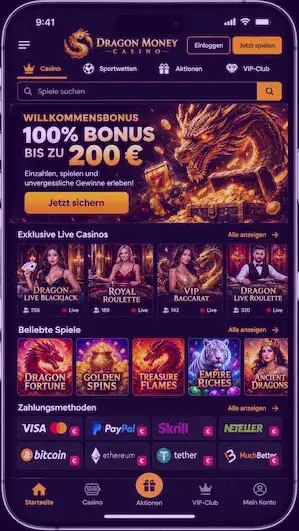 Dragon Money Nutzung auf dem Smartphone