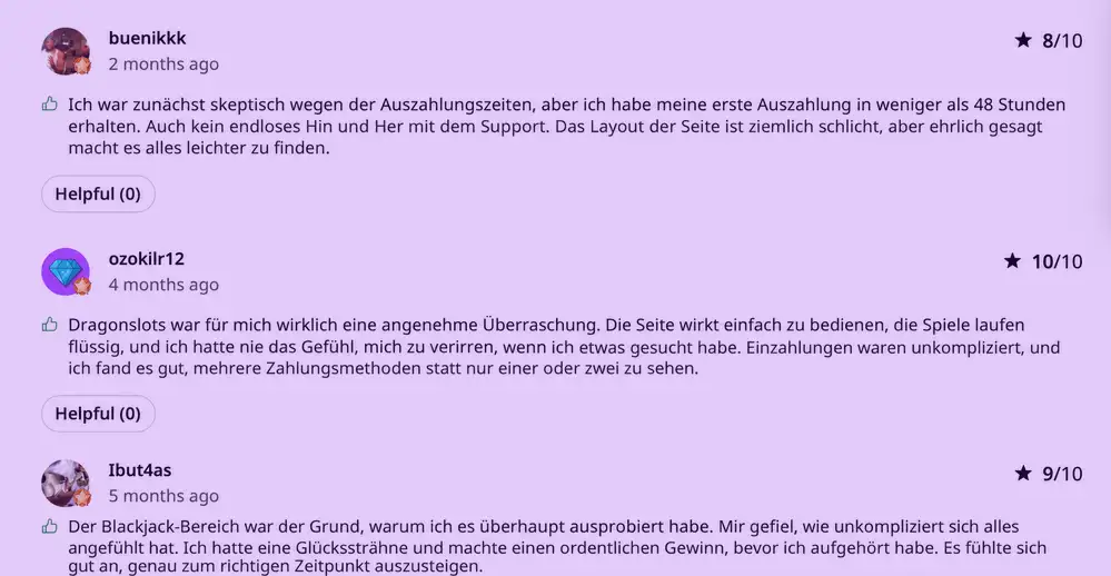 AskGamblers-Kommentare zu Dragon Money